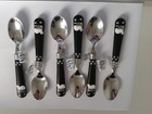 12 new tea/coffee spoons black handle white cat by NOVASTYL