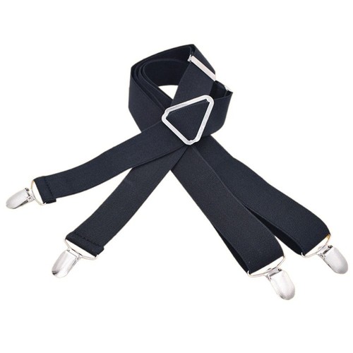 Mens Elasticated Heavy Duty Clip On Trouser Braces Adjustable Suspenders 25mm UK - Picture 2 of 20