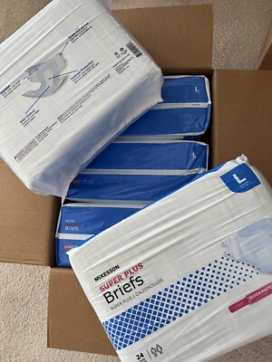 NEW 72 McKesson Super Plus Briefs Adult L 44 - 58'' Waist Moderate Absorbency