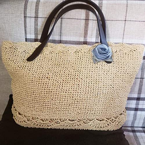 Natural Cotton Raffia Yarn Crochet Summer Sun Hat Yarn,Beach Bag Buckwheat - Bild 4 von 7