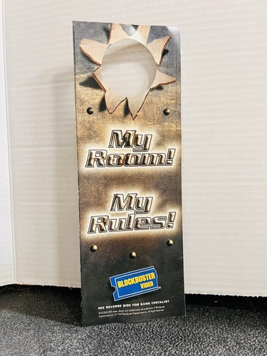 Vintage Blockbuster Doorhanger 1998 “My Room! My Rules!”