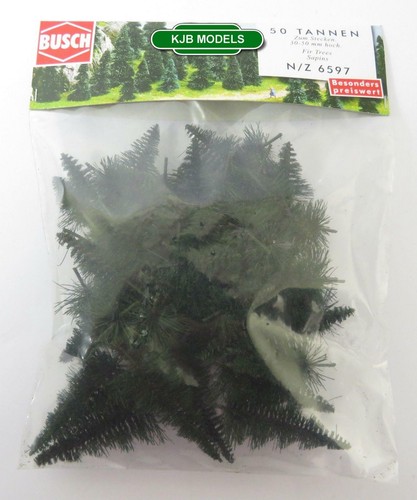BNIB BUSCH 6597 N GAUGE 50 BUDGET FIR TREES (30mm - 50mm High) - Picture 1 of 2