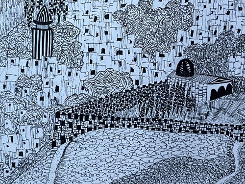 Israeli / Jewish School Fine Art Ink Study ~ Landscape ~ Signed - Picture 15 of 22