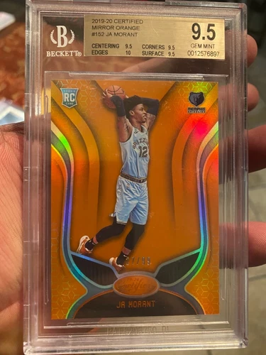~BGS 9.5 TRUE GEM CERTIFIED MIRROR ORANGE REFRACTOR /99 JA MORANT 2019 ROOKIE 