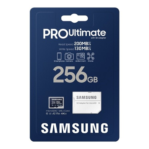 Carte microSD microSDXC C10 UHS-I V30 neuve Samsung Pro Ultimate 128 Go 256 Go 2512 Go 512 Go - Photo 5 sur 10