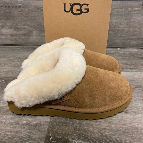 UGG Slippers Women's Cluggette Fur Lined In Chestnut NEW In Box - Picture 1 of 12