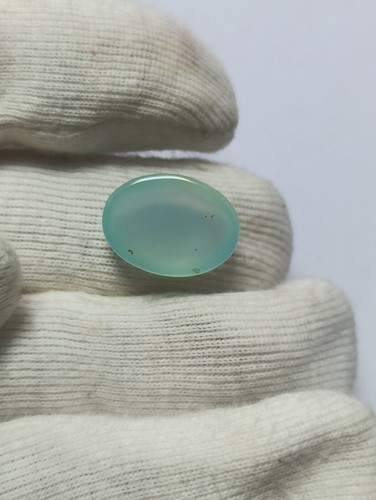 Natural Blue Chalcedony Smooth Oval Cabochon 9.25 Carat 12x16 mm Gemstone - Picture 7 of 8