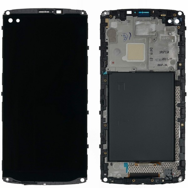 Original Lg V10 H960A Display Lcd Cover Touchscreen Glas Scheibe Rahmen Schwarz-image