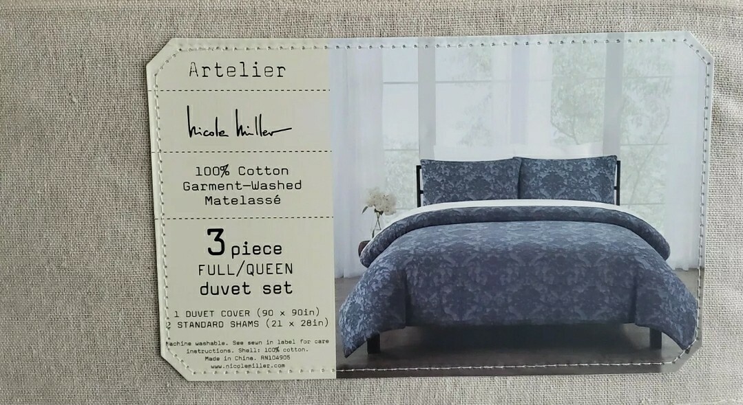 Nicole Miller Home Full Queen Duvet Cover Shams Set Blue White Flower For - Nicole Miller Artelier Bedding Duvet Set Nicole Miller Home Full Queen Duvet Cover Shams Set Blue White Flower For - Nicole Miller Artelier Bedding Duvet Set