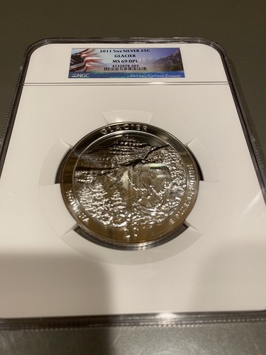2011 5 OZ SILVER 25C GLACIER NGC MS 69 DPL
