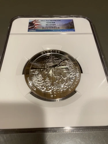 2011 5 OZ SILVER 25C GLACIER NGC MS 69 DPL