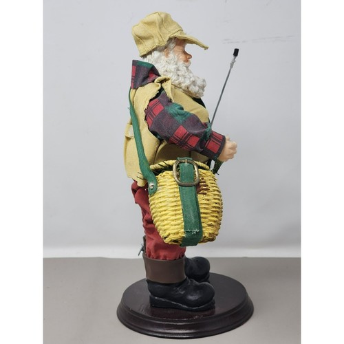 Clothtique Weihnachtsmann Figur Fliegenrute/Korb/Fisch Weihnachten - Bild 4 von 12