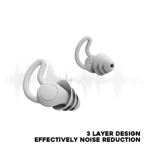 Ultra Soft Silicone Ear Plug Noise Reduction Flexible Reusable Study Sleep Plugs - Picture 3 of 6