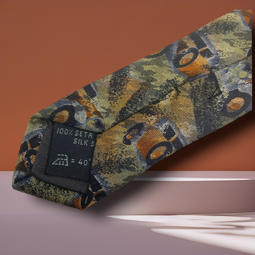 Vintage 1990's Ermenegildo Zegna Necktie Silk Tie Painterly Abstract Designer - Picture 6 of 6