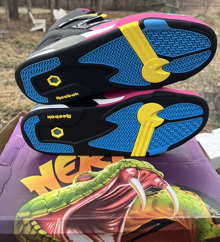 NERF REEBOK CLASSIC PUMP OMNI ZONE 2 II Negro Rosa Azul Amarillo GY8069 US 7.5 - Imagen 7 de 10