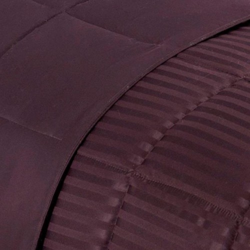 Reversible Hypoallergenic Down Alternative Blanket Twin Bedroom Bedding Plum New - Picture 3 of 4