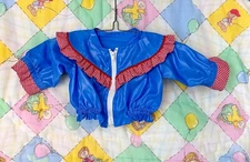 Vintage 1986 Cabbage Patch Kids Blue and Red Gingham Ruffled Windbreaker OK 512C