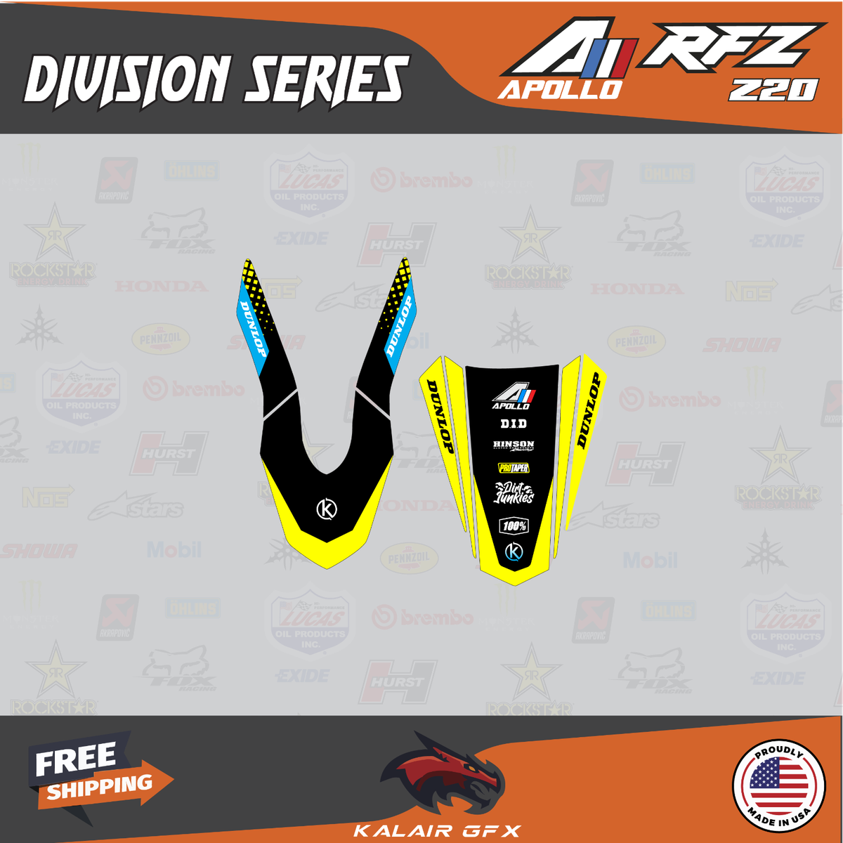 Graphics Kit for Apollo Z20 Z40(RFZ Z 20 40) Division-yellow
