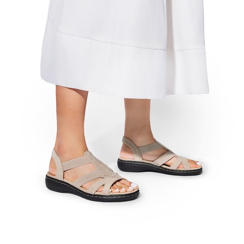 Women Summer Elastic Comfortable Slip On Arch Support Walking Beach Flat Sandals - Picture 48 of 48