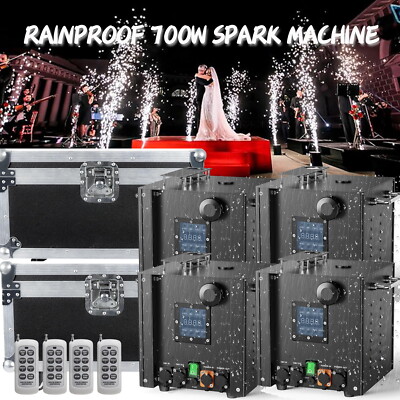 Outdoor 700W Regenfest Sparkular Maschine DMX Funkenmaschine Fligtcase Halloween