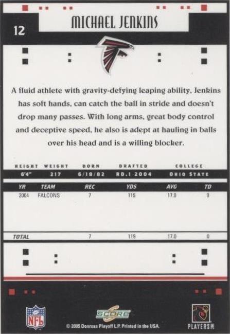 2005 Score Michael Jenkins #12