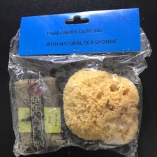 Natural Sea Sponge and Pure Greek Olive Oil Soap NEW