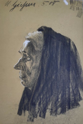 Kliefert-Giessen, Mathilde (1887Pries-1978Stralsund) "Retrato de una mujer mayor" - Imagen 1 de 7