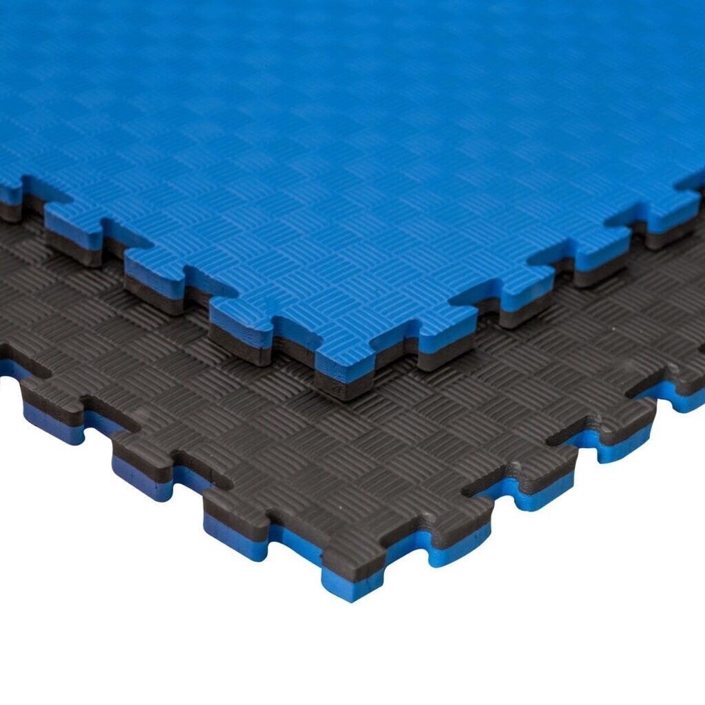 Tatami Puzle Esterilla Goma Espuma Azul/Negro.5 Líneas 1m x 1m x 2,5cm