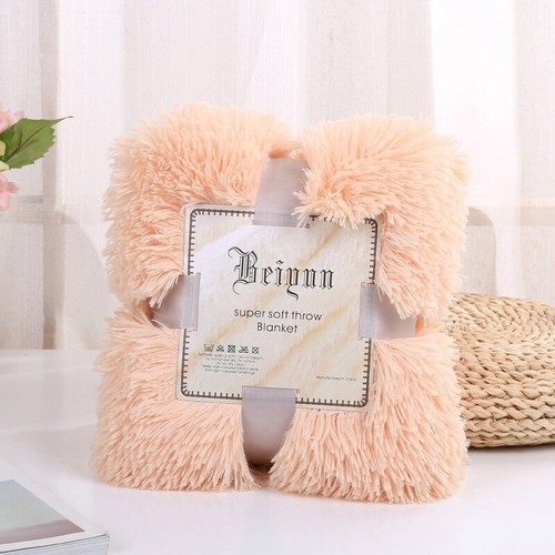 Luxus Lange Plüsch Decke Fleece Super Weich Warm Winter Überwürfe für Sofa Reise - Bild 31 von 36