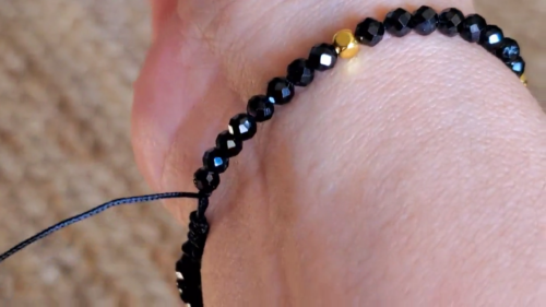 Natural Black Obsidian Stone Bracelet Black Gemstone Bracelet for Protection - Video 1 of 1