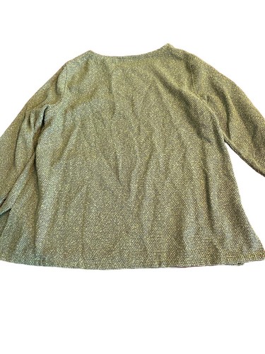Ali Miles Woven Top Pea Green Beach Lagenlook Boho Pocket Petite Small READ - Picture 4 of 7