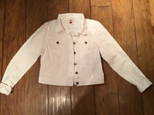 Women’s (juniors) L.e.i. White Denim Jacket/shirt Size M