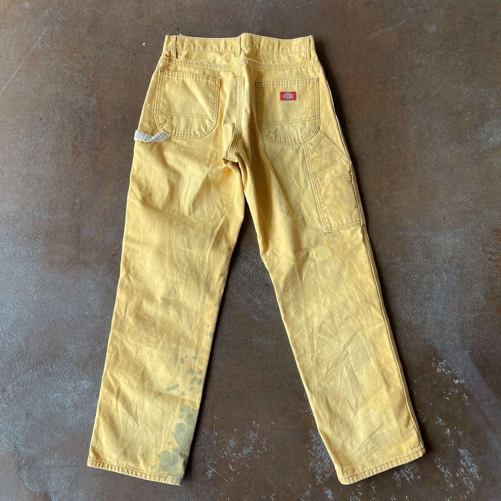 RARE Dickies Work Wear Carpenter Pants Faded Yellow Men’s Size 30 X 32 Grunge