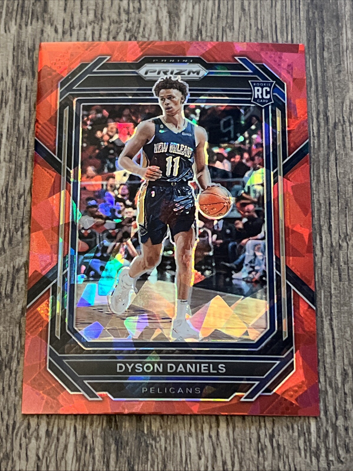 2022-23 Panini Prizm DYSON DANIELS Red Cracked Ice Rookie Card RC #233 Pelicans