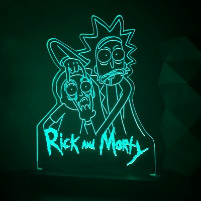 Atmospheric Night Light /"Open Your Eyes Morty/"20 Colors Rick and Morty Lamp