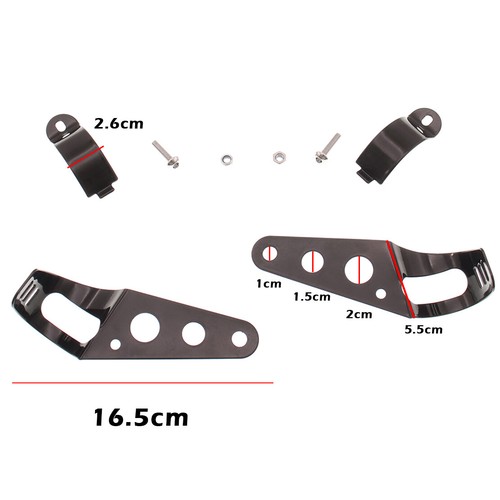 2X Universal Motorrad Scheinwerfer Halter Halterung Lampenhalter 35-43mm Schwarz - Picture 2 of 10