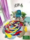 Irregular Multicolor Rose Flower Carpet Hand Made- Tufted Area Rug For Kids Room
