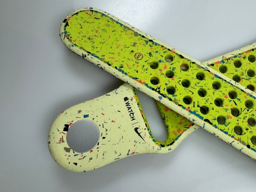 Bracelet original Apple Watch Nike Sport 44 mm 45 mm 46 mm volt éclaboussures flocons SM - Photo 5 sur 13