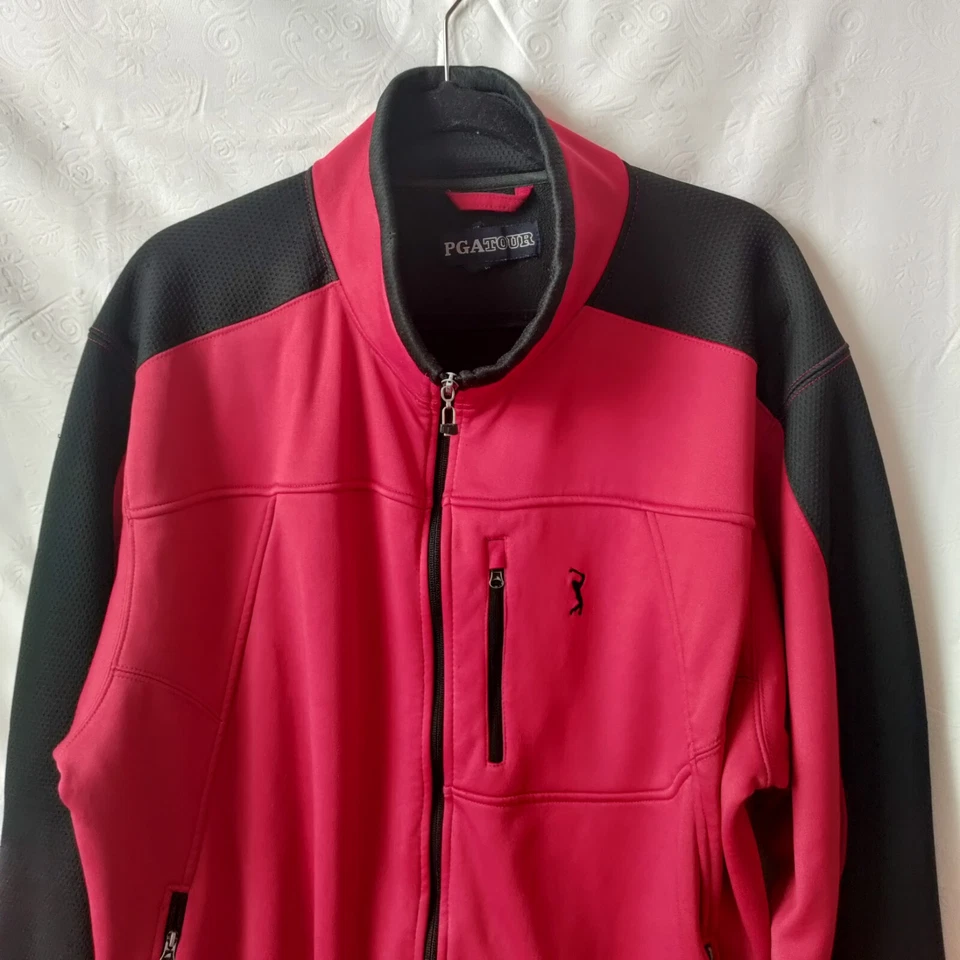 PGA Tour Men's Red Full Zip Insulated Softshell Water Resistant Jacket Size XL - Image 3 of 4