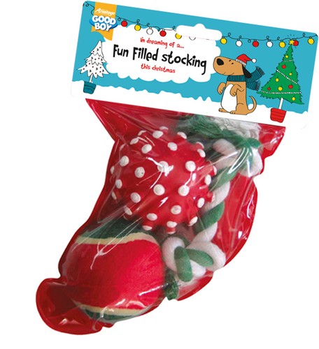 6 x GOOD BOY CHRISTMAS TOY STOCKING 2 BALLS AND ROPE DOG WALKER BUNDLE - Picture 3 of 3
