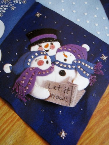 Christmas BUCILLA Felt Applique Holiday TREE SKIRT Kit,LET IT SNOW,Snowmen,84599 - Picture 3 of 9