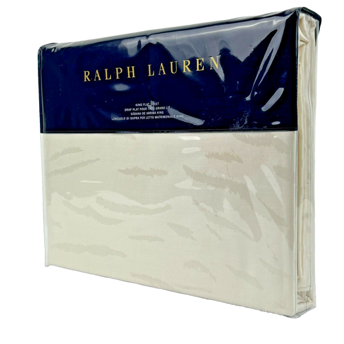 RALPH LAUREN Olivia Mirada Cream KING Flat Sheet Luxury MSRP $185 - Picture 1 of 11