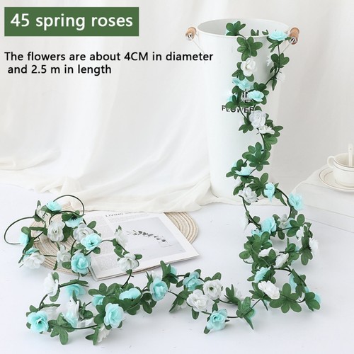 45/69 Heads Artificial Rose Flowers Fake Vine Ivy Hanging Garland Wedding Floral - Picture 22 of 27