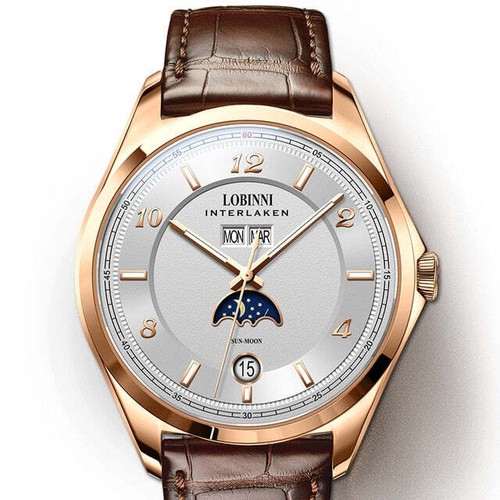 Nuevos relojes suizos de lujo marca LOBINNI para hombre automáticos - Imagen 20 de 21