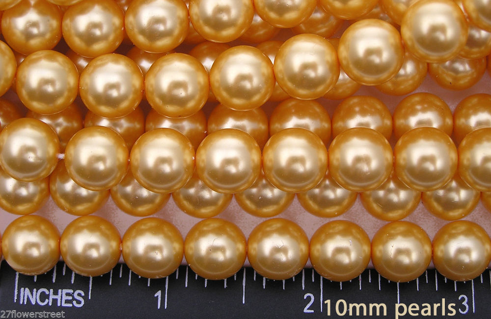 Czech Round Glass Imitation loose Pearls, Golden nacre pearl Czech Round Glass Imitation loose Pearls, Golden nacre pearl