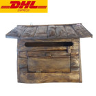 11.5"Tall Handmade Wooden Mailbox Teak Wood Rustic Vintage Style Home Decor Gift