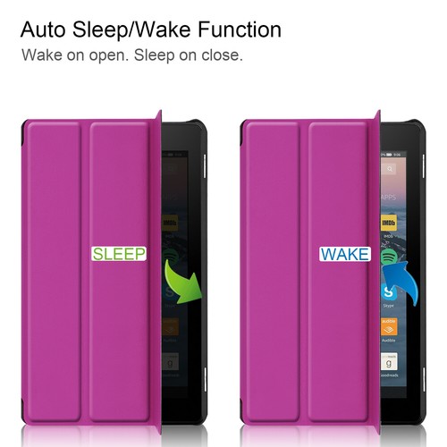 For All-New Amazon Fire 7 2019 7" inch Tablet Flip Thin Leather Case Stand Cover - Picture 30 of 45