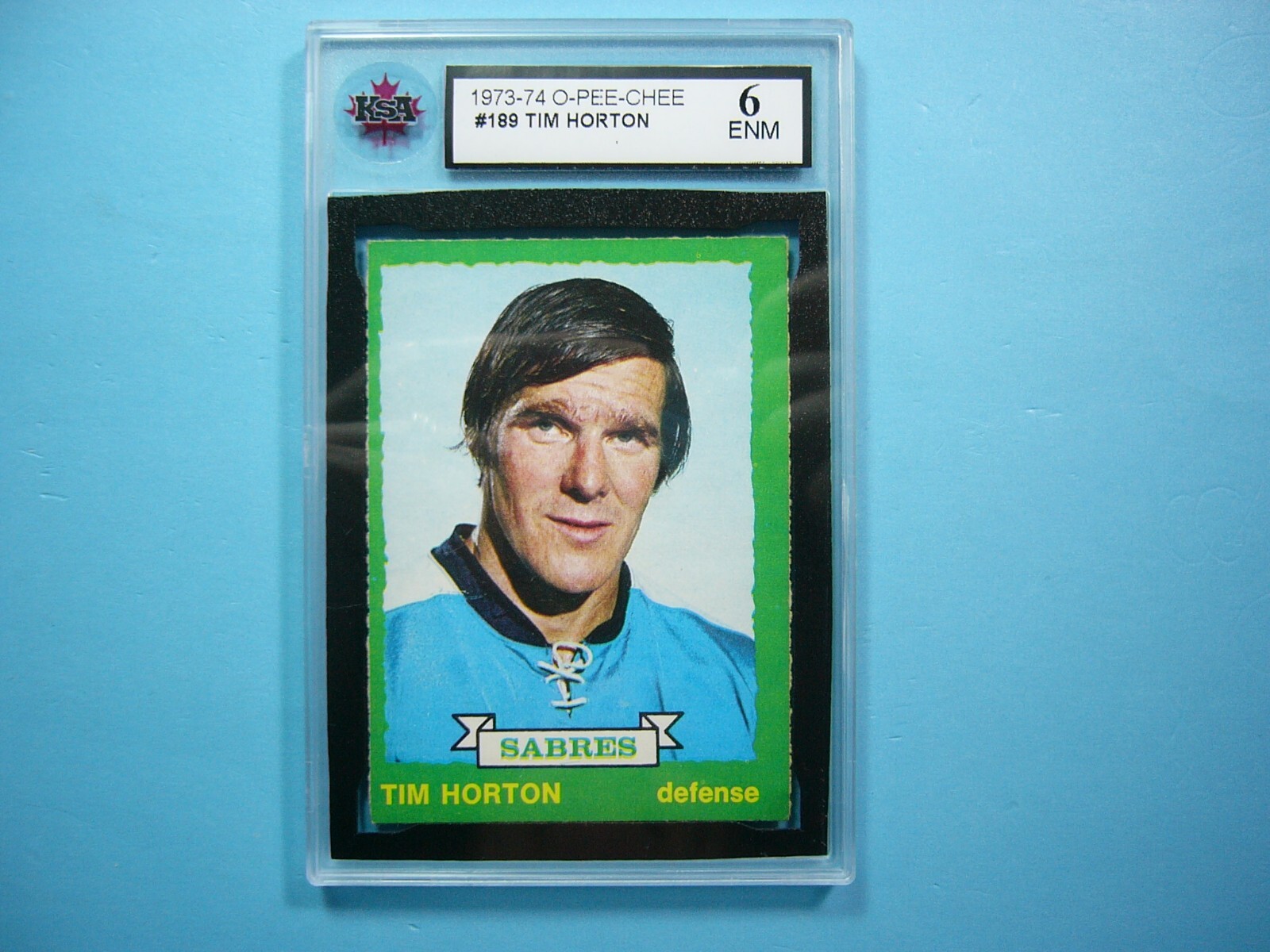 1973/74 O-PEE-CHEE NHL HOCKEY CARD #189 TIM HORTON KSA 6 EX/NM SHARP 73/74 OPC