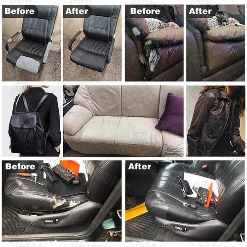 Leather Repair Tape Black Self-Adhesive Patch for Car Seats Couch Furniture Sofa - Picture 7 of 45