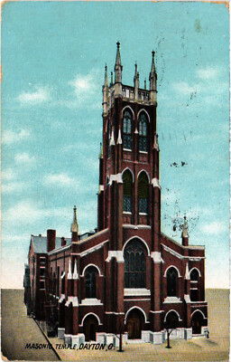 PC FREEMASONRY, MASONIC TEMPLE, DAYTON, OHIO, VINTAGE POSTCARD (B57375)